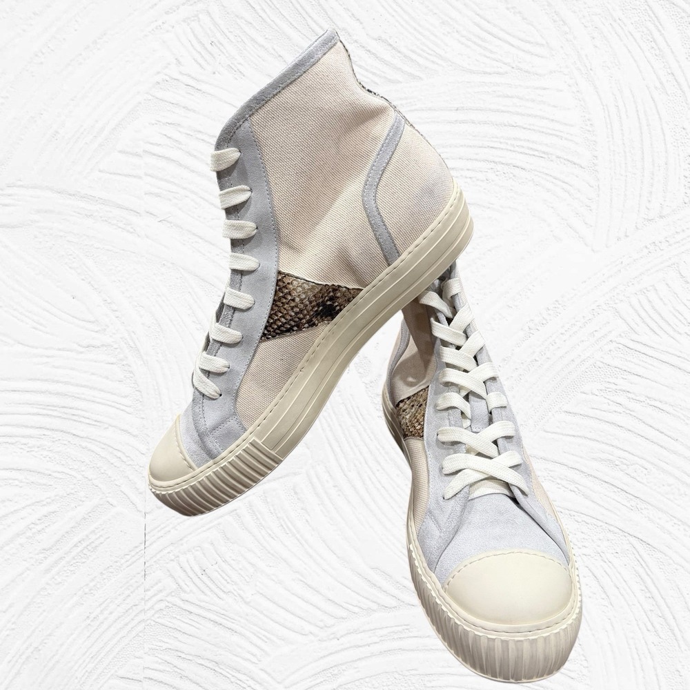 Rhude Bel Airs High White Snakeskin Size 12 With Box